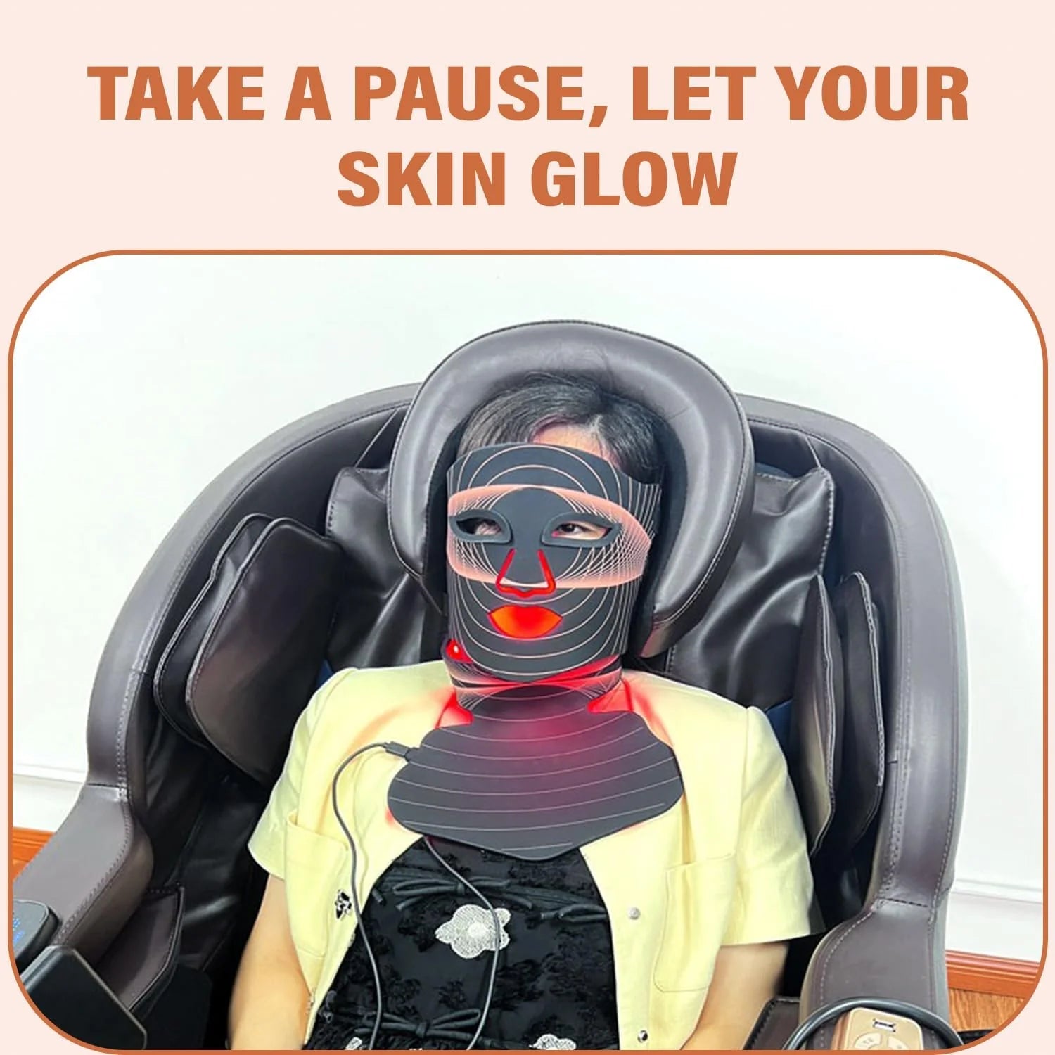 LED Face Mask Light Therapy, Red Light Therapy for Face, 7-1 Colors LED Facial Skin Care Mask, 175 High-Density Light Beads, Black