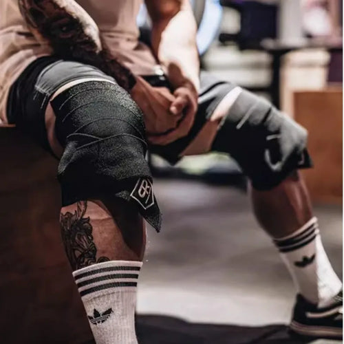 Black Exercise Equipment for Working Out - Compression Equipment Support Bands for Women and Men - Weightlifting Stabilizer Pads for Sports and Leg Workout Gym Straps