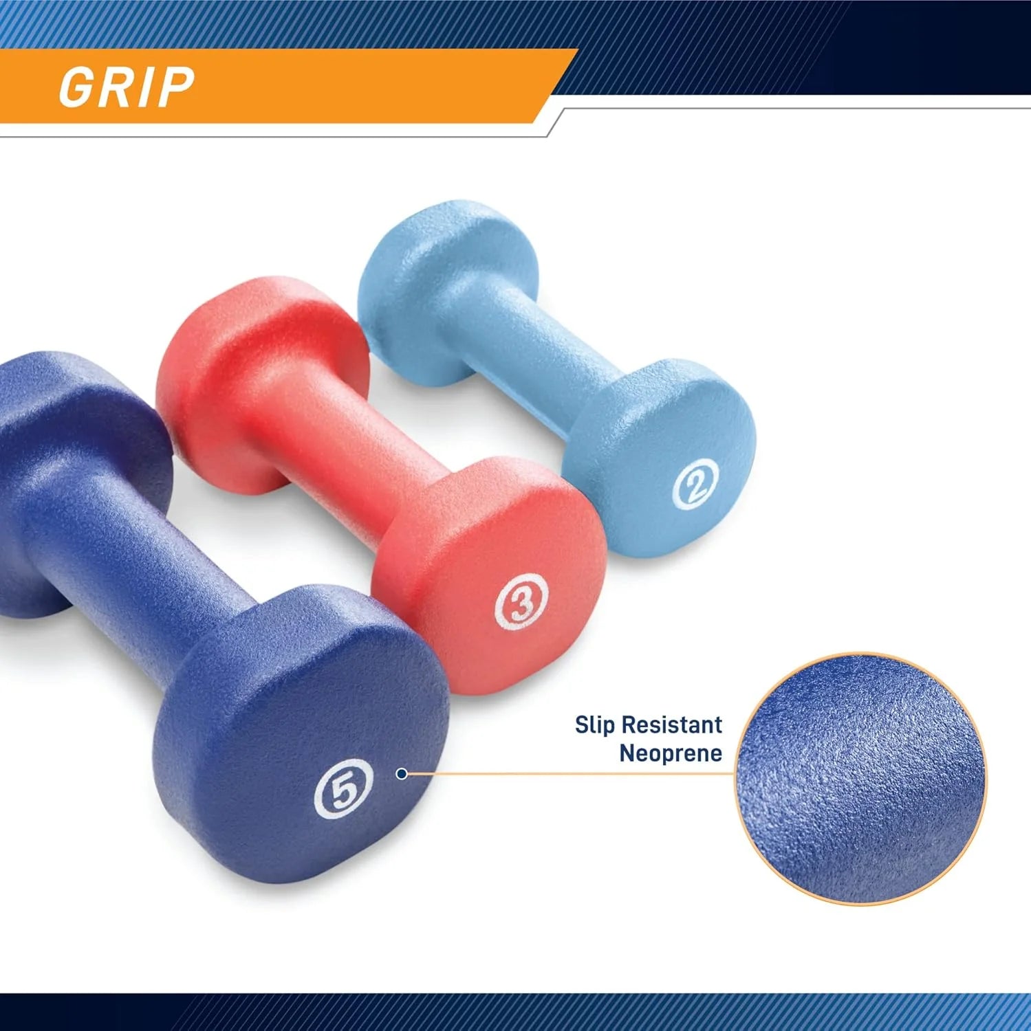 Marcy Colored Neoprene Dumbbell (Sold in Singles) Hand Weights, Exercise Free Weights for Home Gym