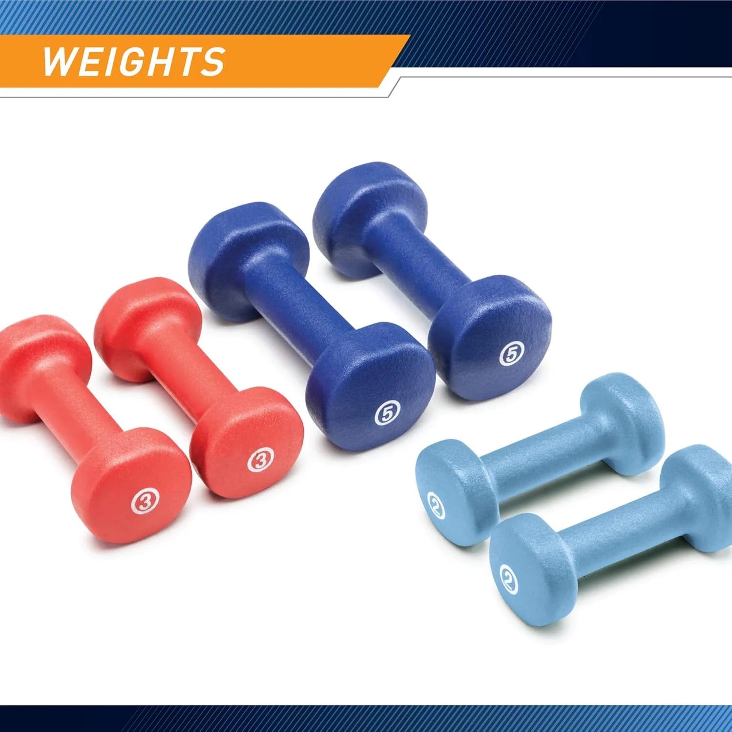 Marcy Colored Neoprene Dumbbell (Sold in Singles) Hand Weights, Exercise Free Weights for Home Gym